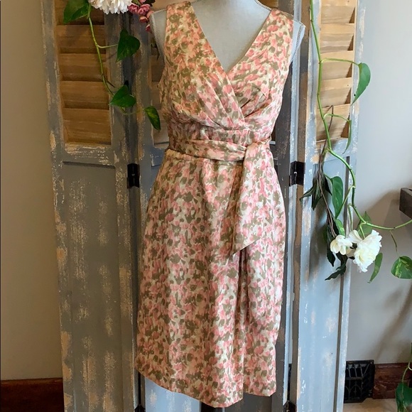 Talbots Dresses & Skirts - Talbots dusty pink and khaki tie up waist dress🌸